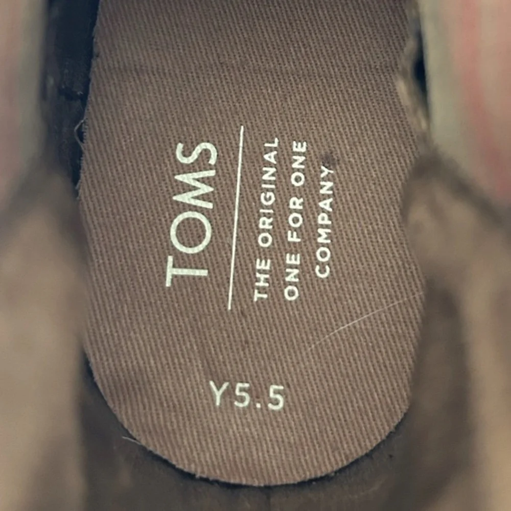 NEW TOMS Youth Esme Bark Suede Booties Size Y5.5